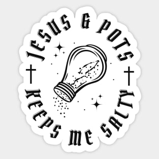 Jesus & Pots Keeps Me Salty Sticker